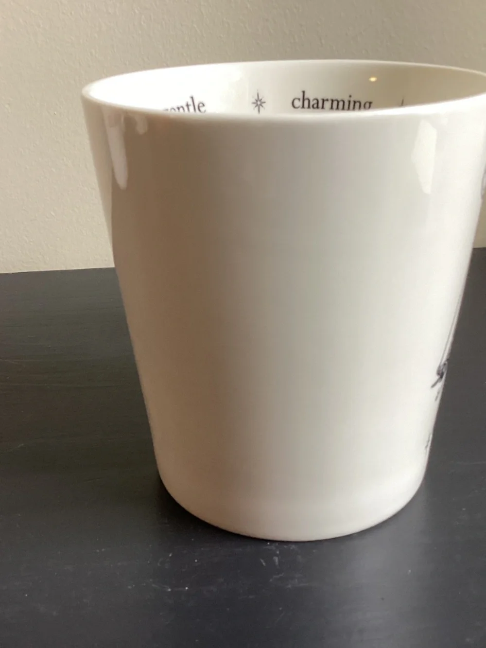 William Sonoma Rory Dobner Zodiac LIBRA Coffee Mug Cup White n Black